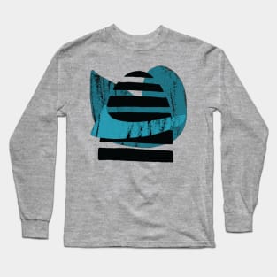 abstract blue and black Long Sleeve T-Shirt